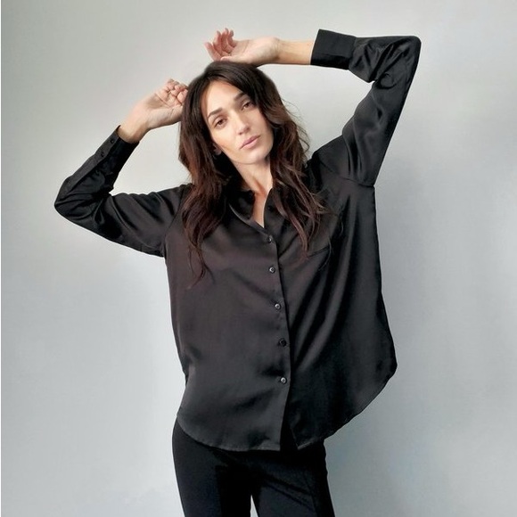 NWT SIZE XS LBLC the label Black Button Down Shirt - Picture 1 of 9